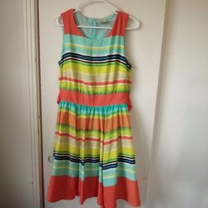 J taylor striped summer dress size 14